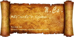 Mészár Csaba névjegykártya