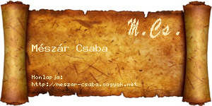 Mészár Csaba névjegykártya