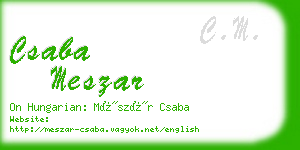 csaba meszar business card